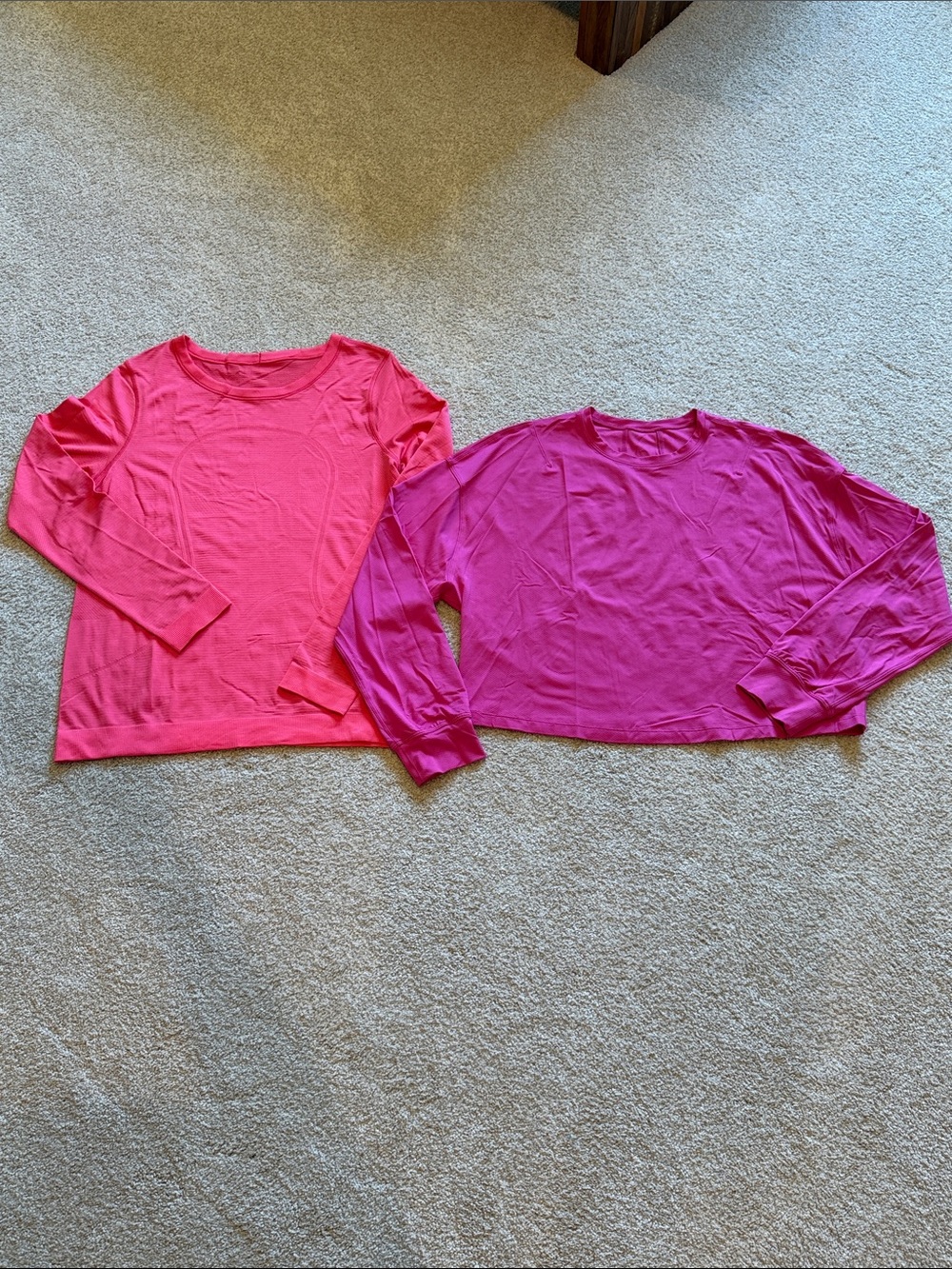 Lululemon Size 8 Bundle – Pink Long Sleeve Workout Tops (2 pcs)